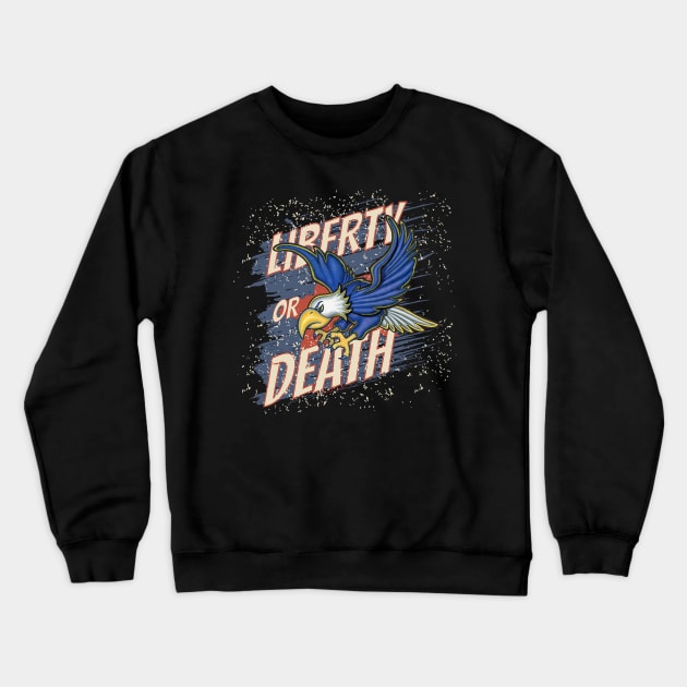 Cool eagle flying with red white blue and Liberty or Death Crewneck Sweatshirt by Danny Gordon Art